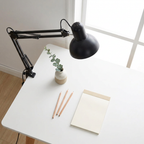 Desk lamp – overhead flat-lay