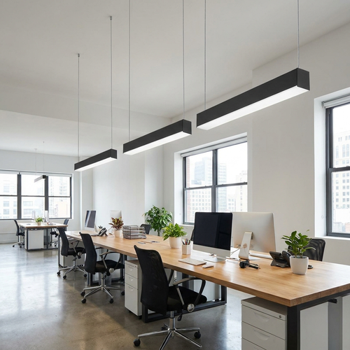 4ft LED Linear Fixture – open-plan office